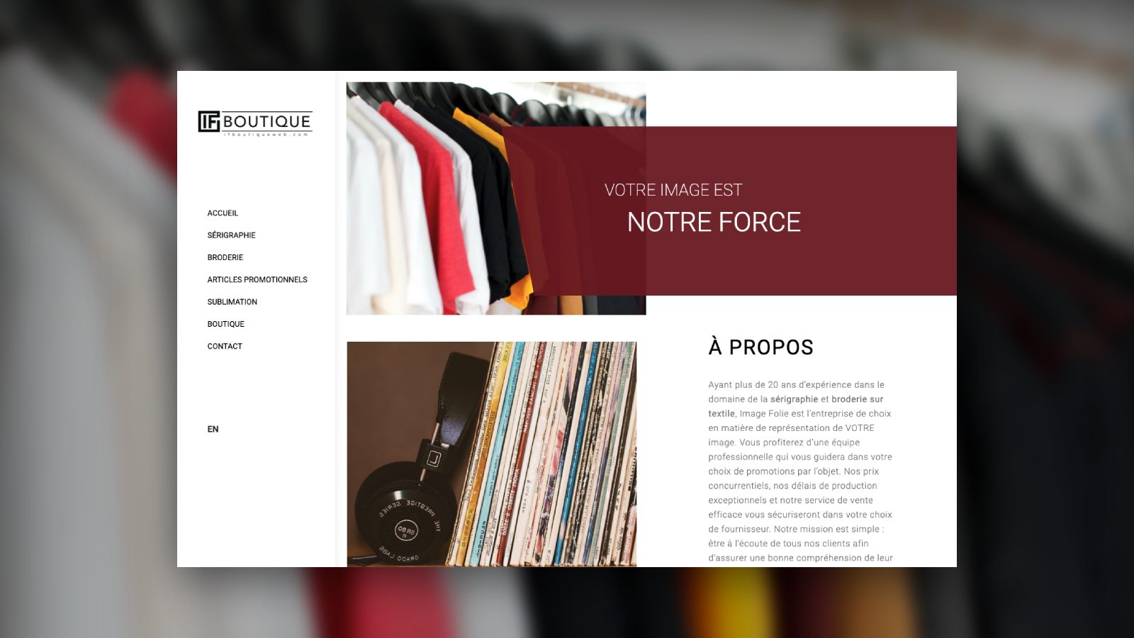 Boutique en ligne WordPress pour IF Boutique Web