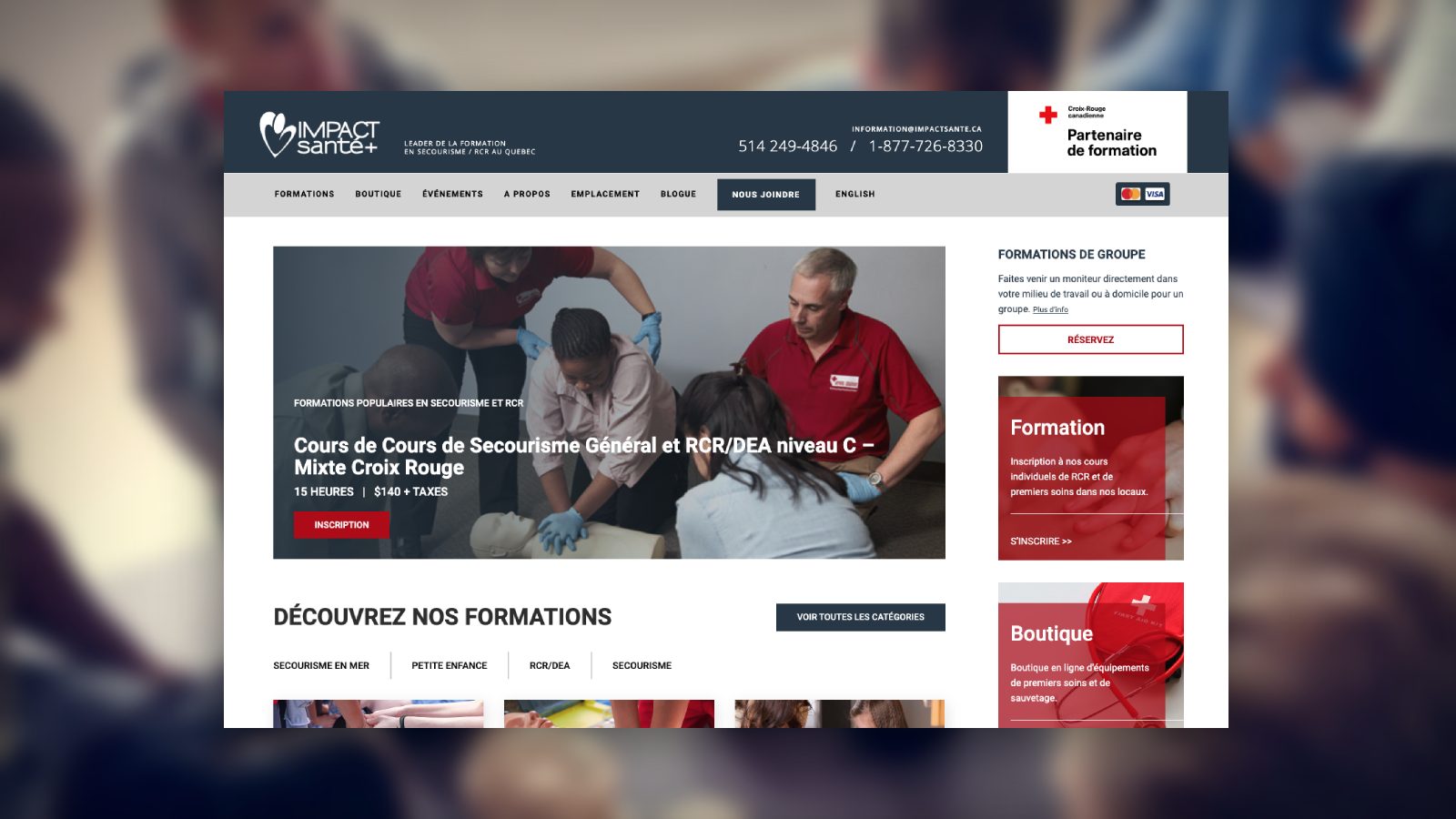 Site web WordPress d'Impact Santé